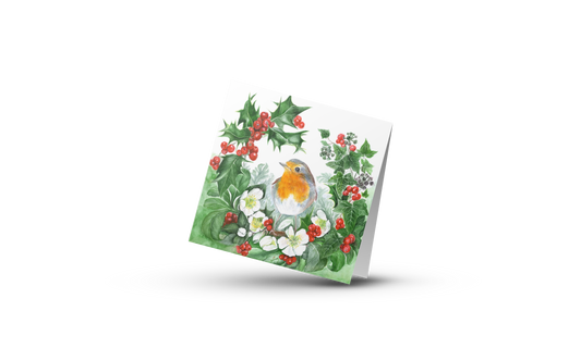 Little Robin Original Watercolour Christmas Card