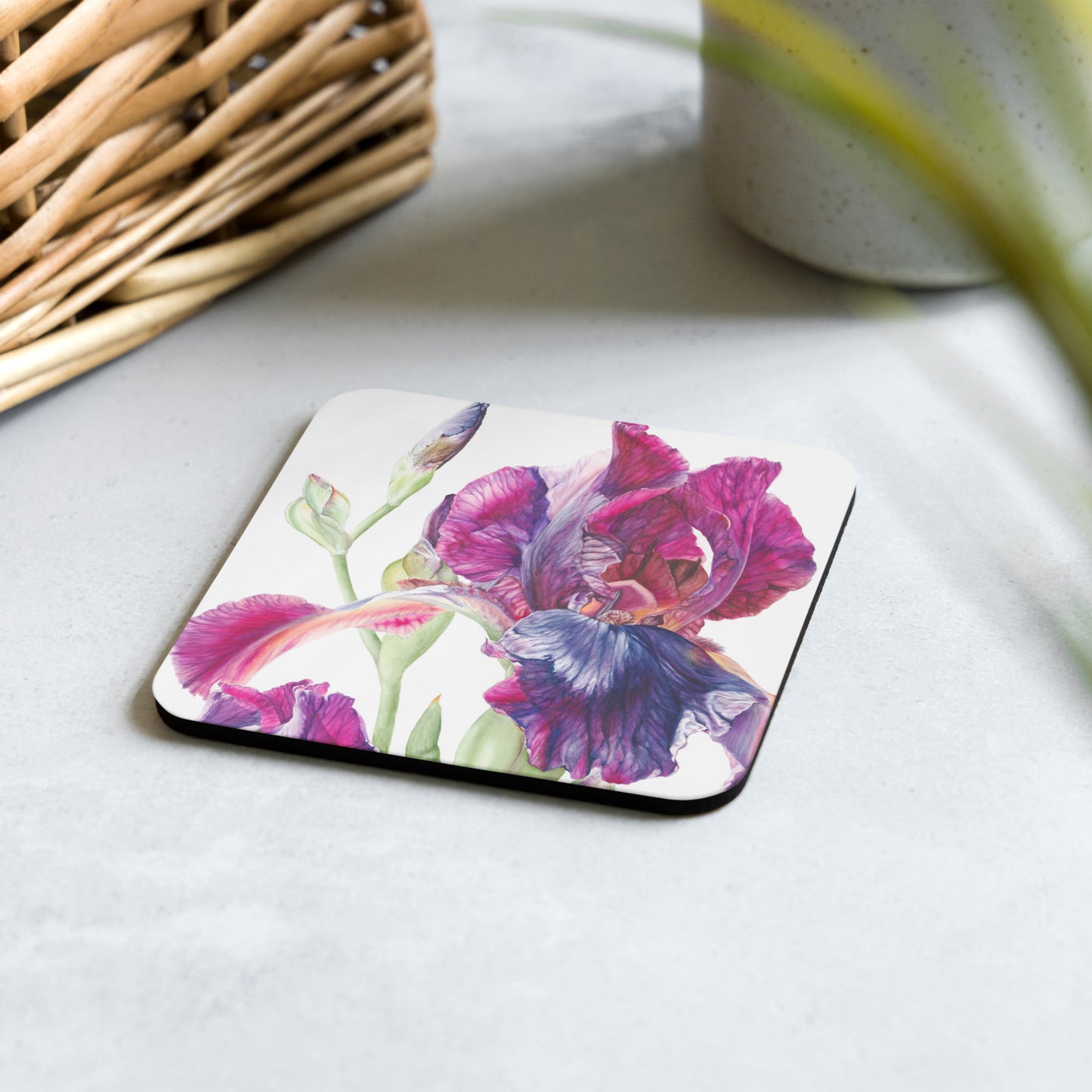 Iris is the Sunlight Cork-back coaster